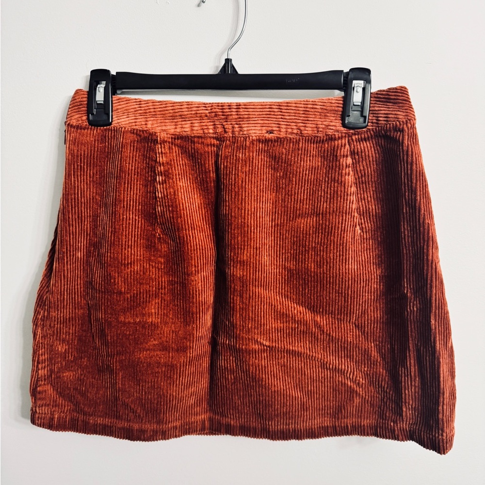 Rust Corduroy Mini Skirt